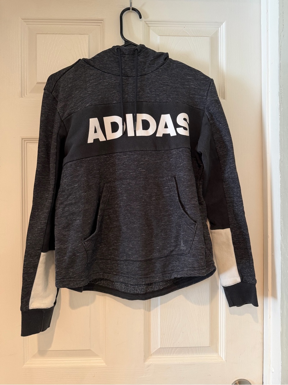 adidas Black and White Logo Cowl Neck Sweatshirt